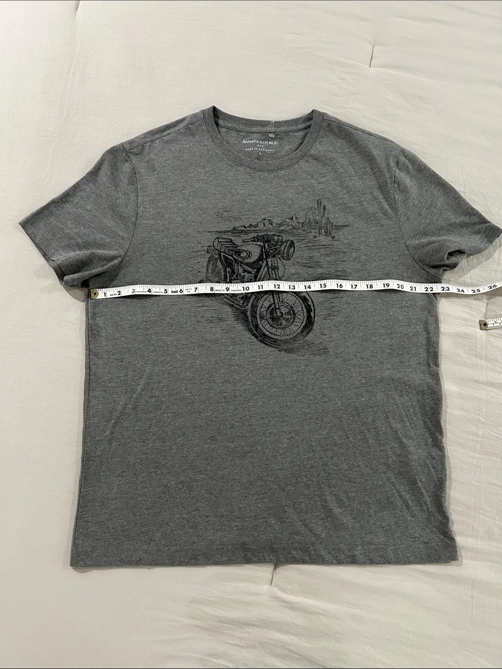 Banana Republic Charcoal Gray Motorcycle Graphic Tee Unisex Size: L